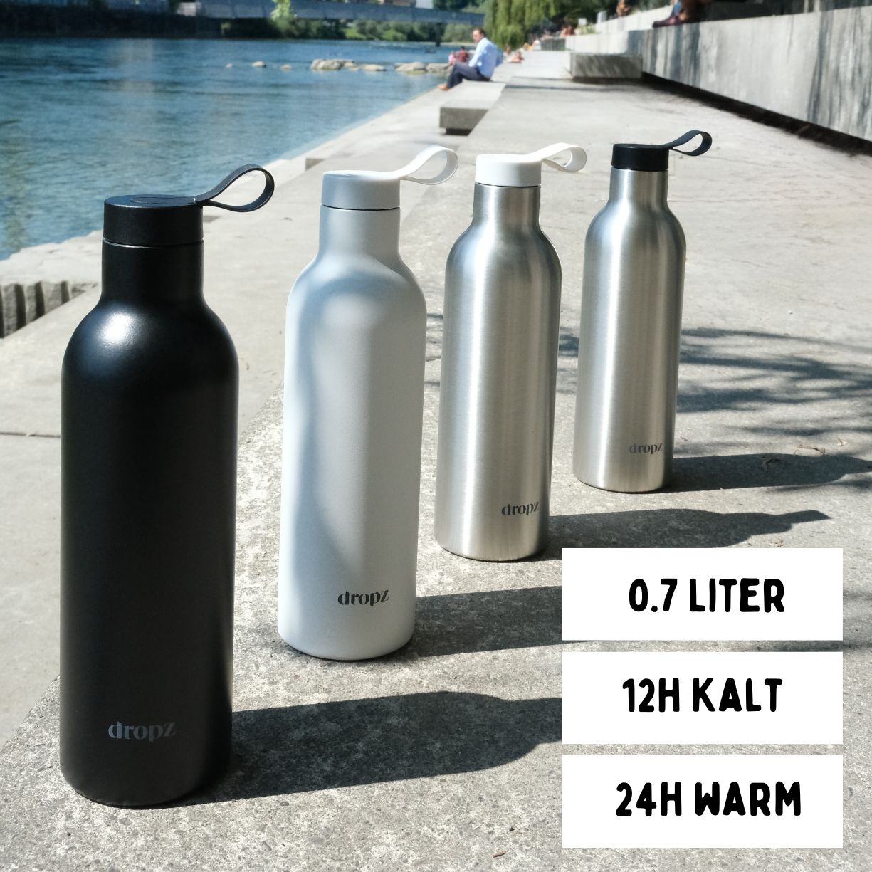 bottiglia dropz bianca - 0,7 L