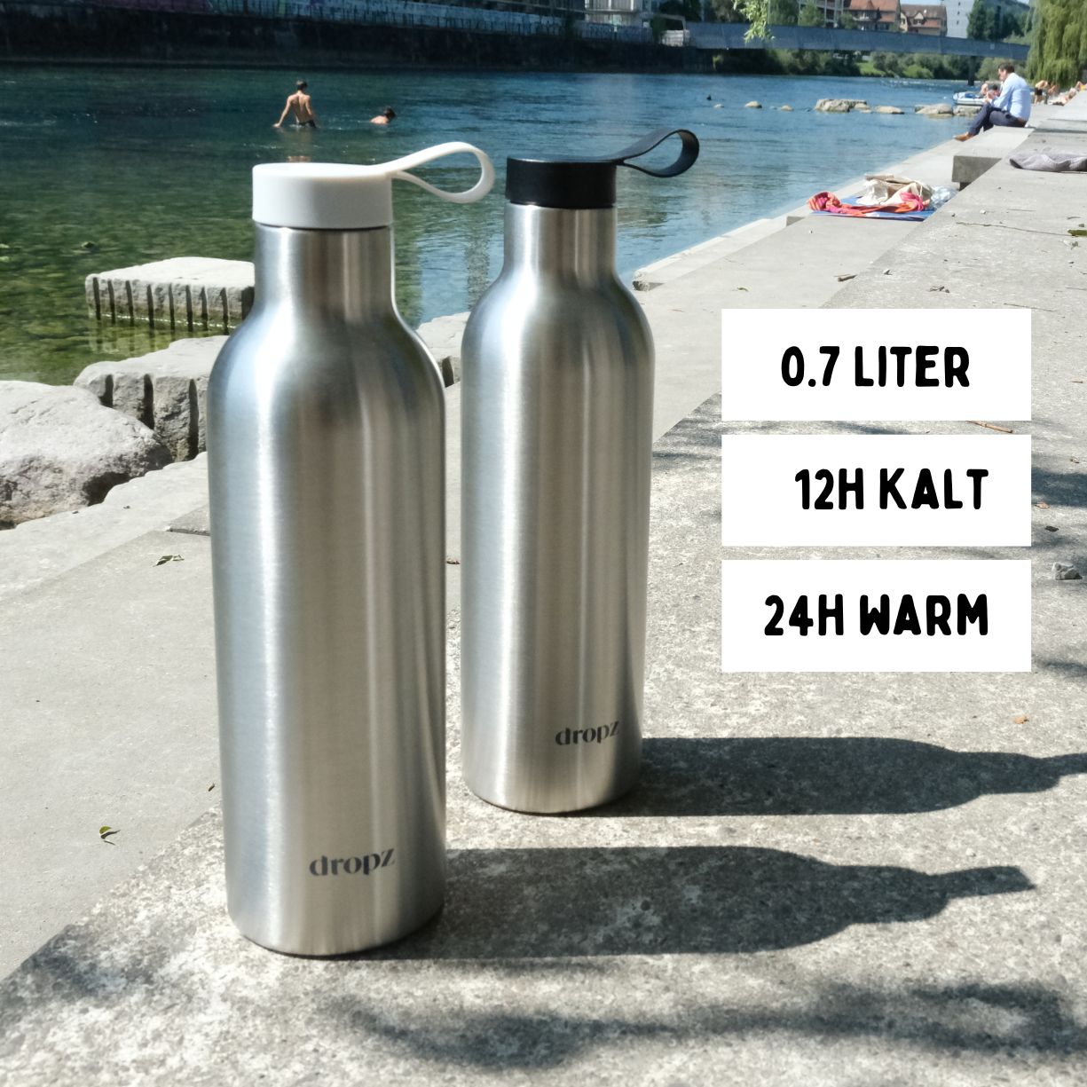 bottiglia dropz argento - 0,7 L