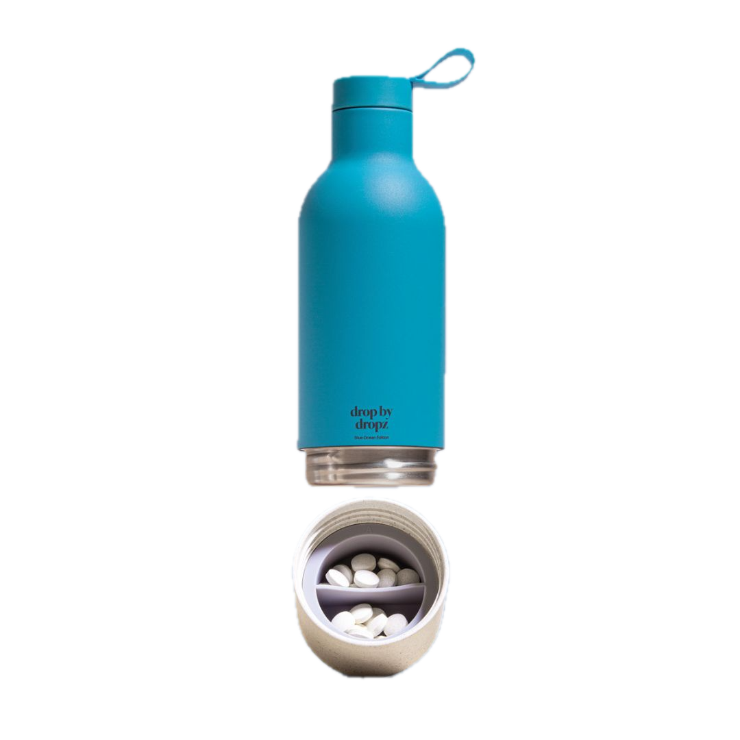 Borraccia dropz ocean blue - 0,5 L con porta-dropz